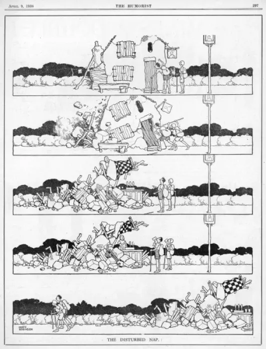 Framed Print : The Disturbed Nap by William Heath Robinson Framed Print : The Disturbed Nap by William Heath Robinson