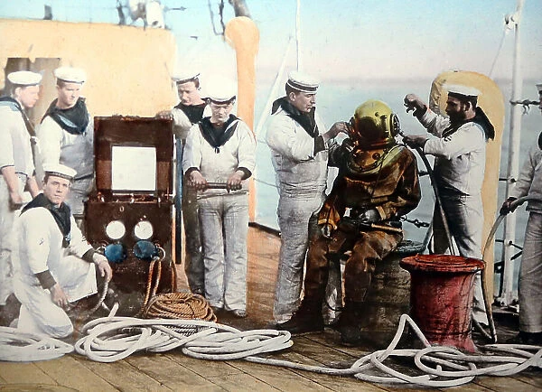 Diver, HMS Blake, Royal Navy, probably circa 1900