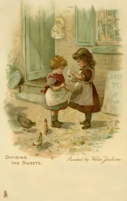 Framed Print : Dividing the Sweets by Helen Jackson Framed Print : Dividing the Sweets by Helen Jackson