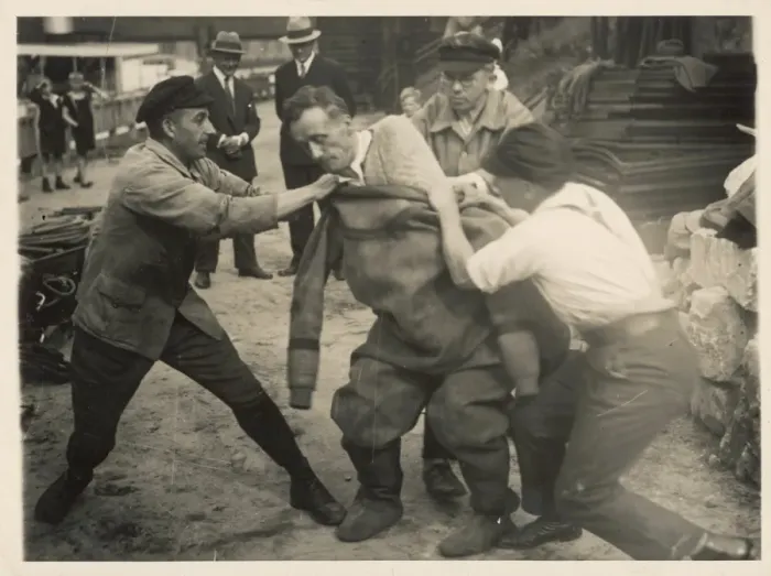 Framed Print : Diving Suit Struggle Framed Print : Diving Suit Struggle