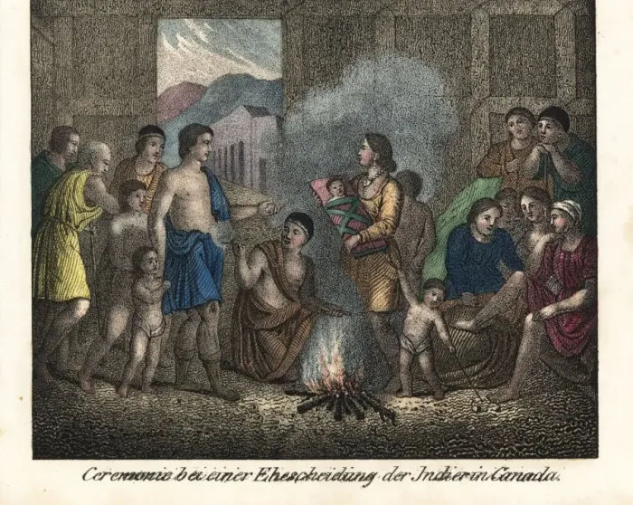 Framed Print : Divorce ceremony between natives of Canada Framed Print : Divorce ceremony between natives of Canada
