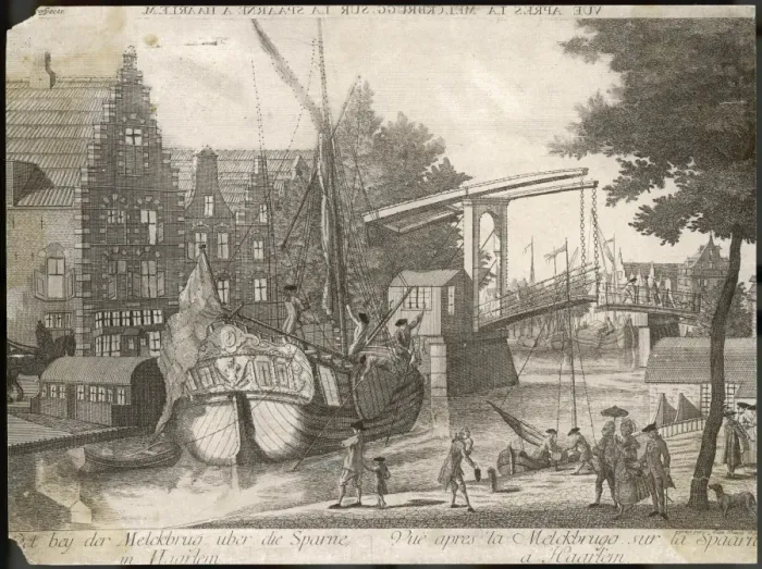 Framed Print : Docks at Haarlem C18Th Framed Print : Docks at Haarlem C18Th