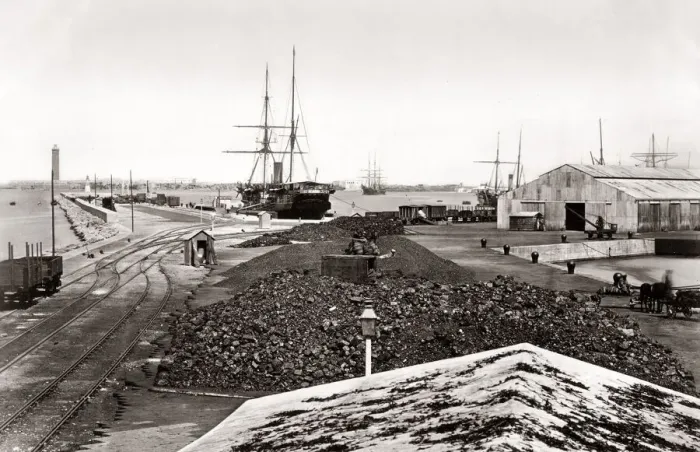 Framed Print : Docks, port. harbour, Alexandria, Egypt, c. 1880 s Framed Print : Docks, port. harbour, Alexandria, Egypt, c. 1880 s
