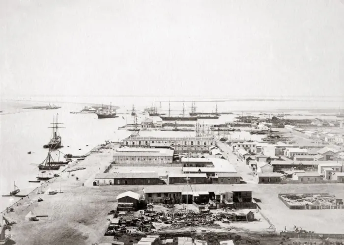 Framed Print : Docks at Port Said, Suez Canal, Egypt, c. 1870 s Framed Print : Docks at Port Said, Suez Canal, Egypt, c. 1870 s