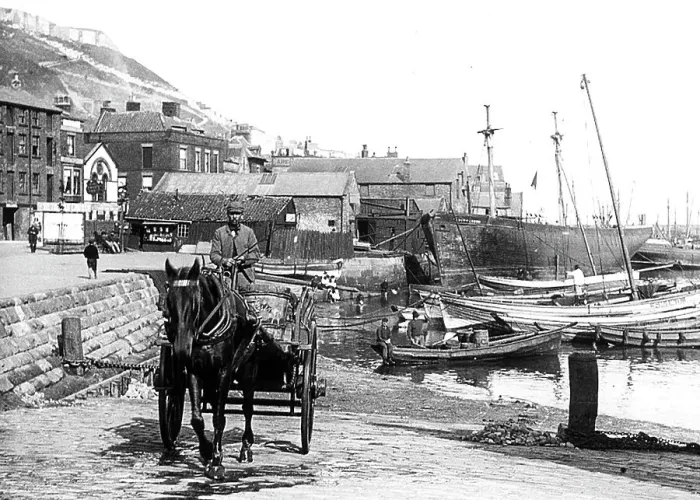 Framed Print : Docks Scarborough dated 1893 Framed Print : Docks Scarborough dated 1893