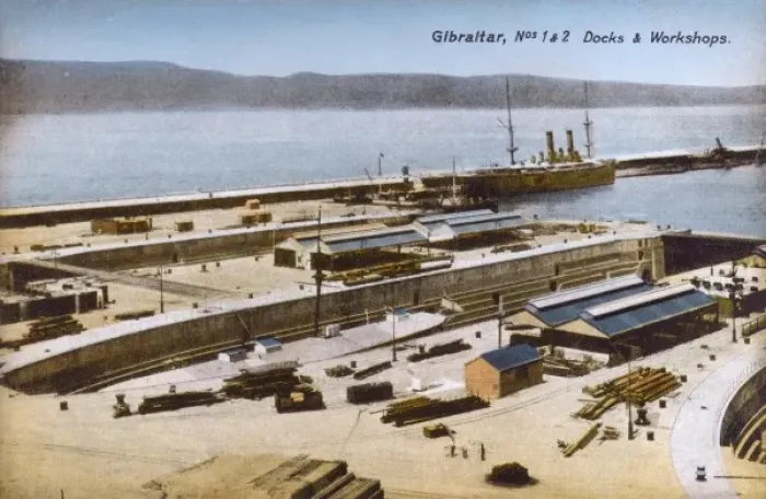 Framed Print : Docks and Workshops at Gibraltar Framed Print : Docks and Workshops at Gibraltar