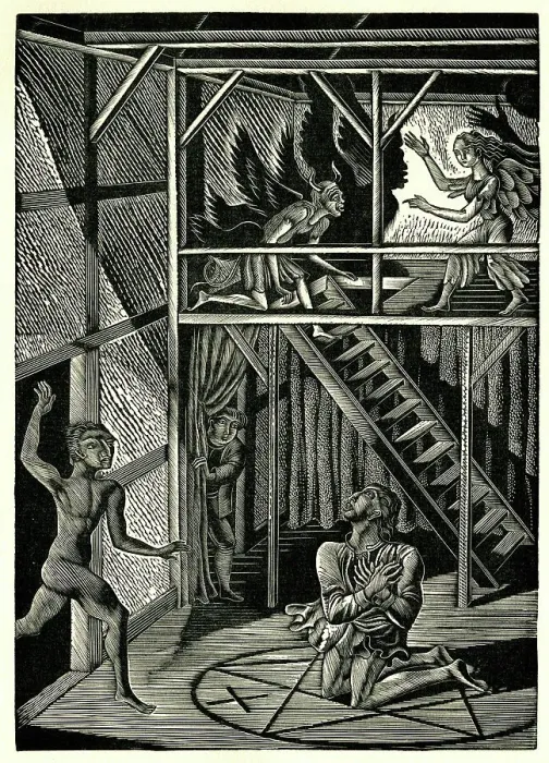 Framed Print : Doctor Faustus conjuring Mephistopheles Framed Print : Doctor Faustus conjuring Mephistopheles