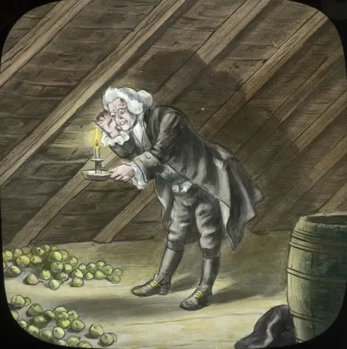 Framed Print : Doctor looking at apples Framed Print : Doctor looking at apples