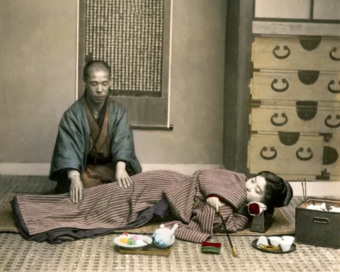 Framed Print : Doctor and patient, Japan Framed Print : Doctor and patient, Japan
