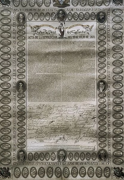 Document of July 20th 1810s revolution, when