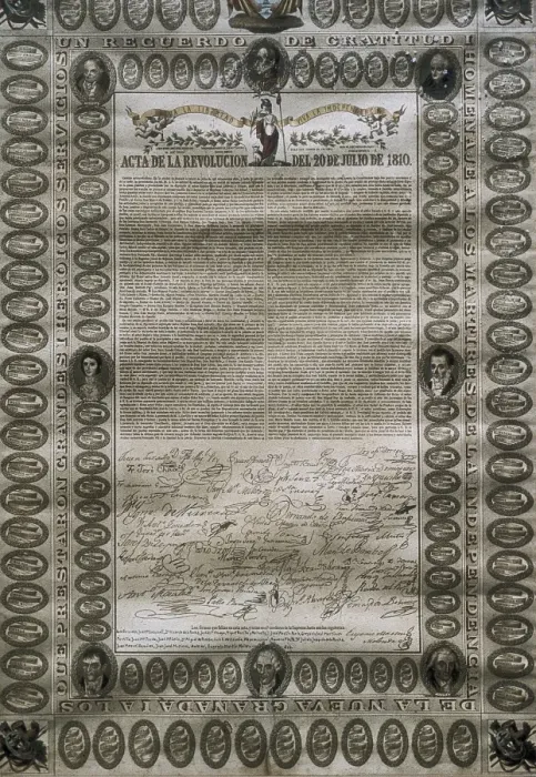 Framed Print : Document of July 20th 1810s revolution, when Framed Print : Document of July 20th 1810s revolution, when
