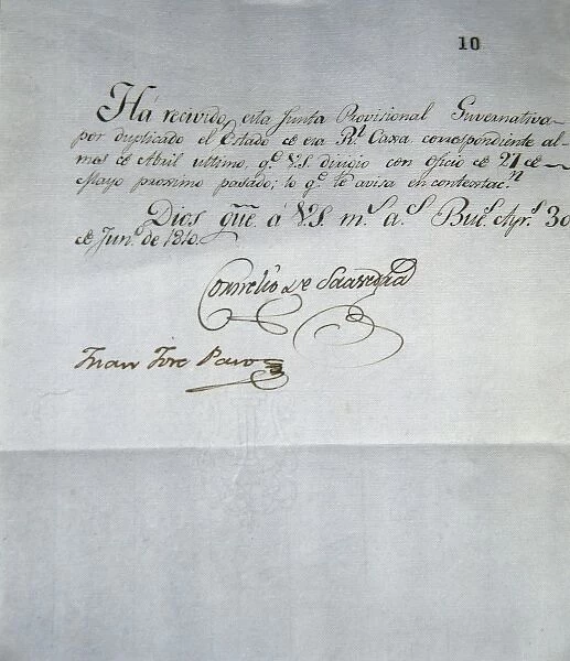 Document of the Junta Provisional de Potosi