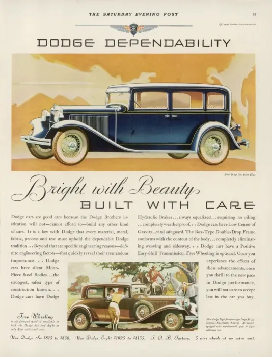 Framed Print : Dodge Advert Framed Print : Dodge Advert
