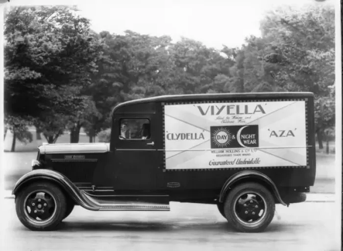 Framed Print : Dodge van with advertisement for Viyella Framed Print : Dodge van with advertisement for Viyella