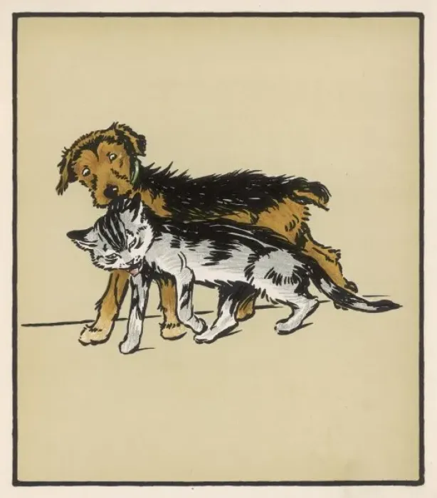 Framed Print : Dog and Cat Aldin Framed Print : Dog and Cat Aldin