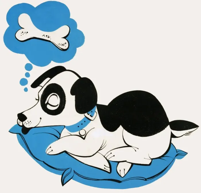 Framed Print : Dog dreaming of a bone Framed Print : Dog dreaming of a bone