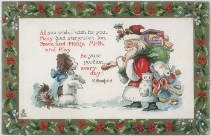 Framed Print : Dog and Santa Framed Print : Dog and Santa