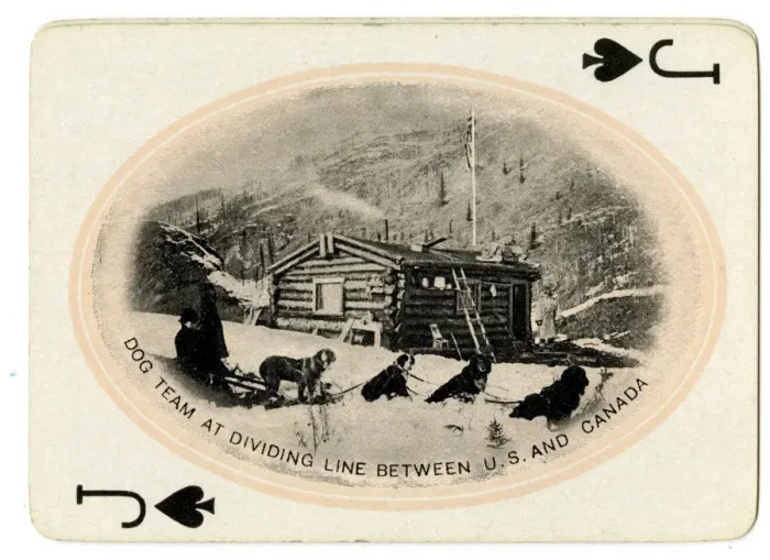 Framed Print : Dog Team at Dividing Line between U. S. and Canada Framed Print : Dog Team at Dividing Line between U. S. and Canada