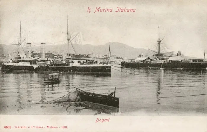 Framed Print : Dogali - Italian naval vessels in dock Framed Print : Dogali - Italian naval vessels in dock