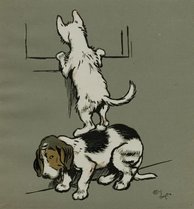 Framed Print : Two dogs not invited to Tabithas for tea Framed Print : Two dogs not invited to Tabithas for tea