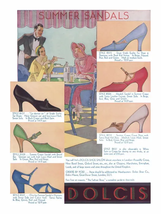 Framed Print : Dolcis - Advertisement for Dolcis Summer Sandals. Date: 1927 Framed Print : Dolcis - Advertisement for Dolcis Summer Sandals. Date: 1927