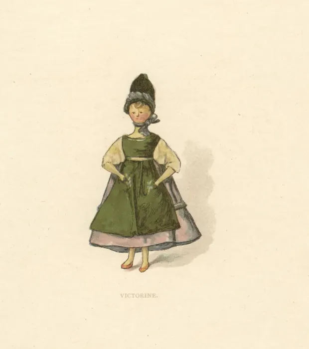 Framed Print : Doll representing a girl Victorine with her hands Framed Print : Doll representing a girl Victorine with her hands