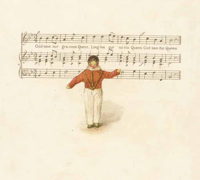 Framed Print : Doll representing a young man in front of a music score Framed Print : Doll representing a young man in front of a music score