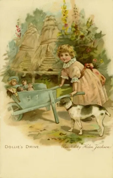 Framed Print : Dollies Drive -- girl takes doll for a ride Framed Print : Dollies Drive -- girl takes doll for a ride