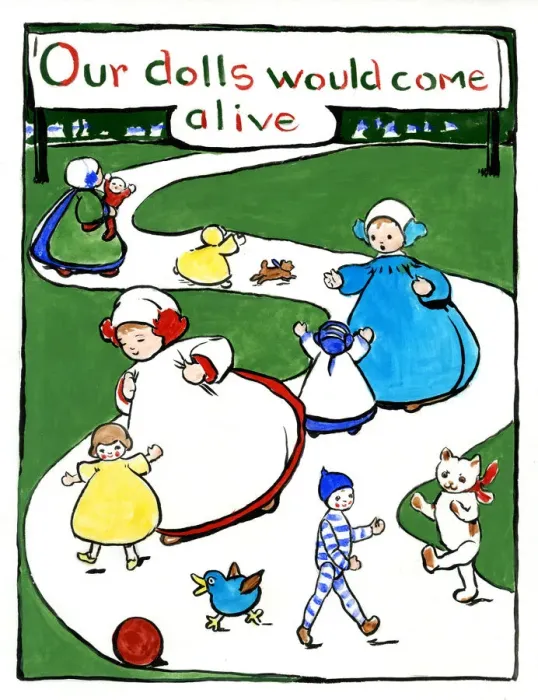 Framed Print : Our dolls would come alive, by Minnie Asprey Framed Print : Our dolls would come alive, by Minnie Asprey