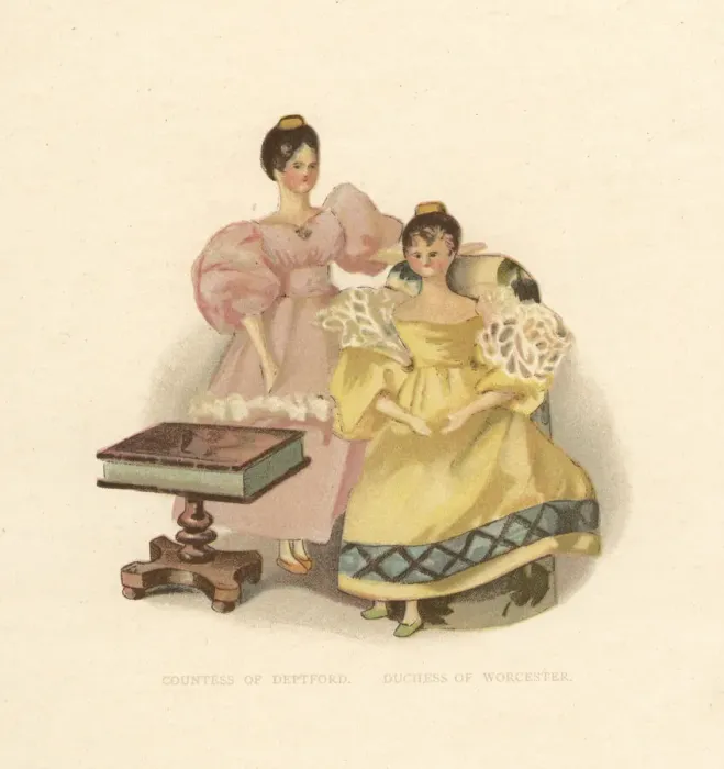 Framed Print : Dolls of courtiers dressed by Princess Victoria Framed Print : Dolls of courtiers dressed by Princess Victoria