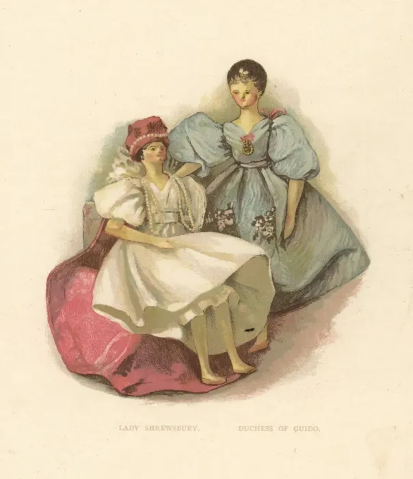 Framed Print : Dolls of courtiers Lady Shrewsbury and the Duchess of Guido