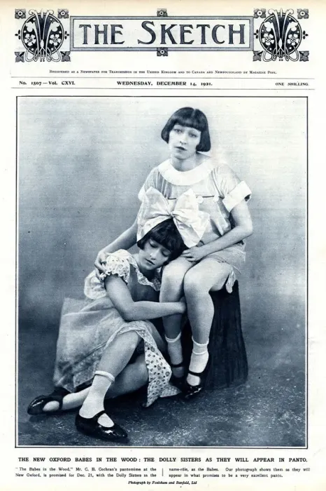 Framed Print : Dolly Sisters on front cover of the Sketch 1921 Framed Print : Dolly Sisters on front cover of the Sketch 1921