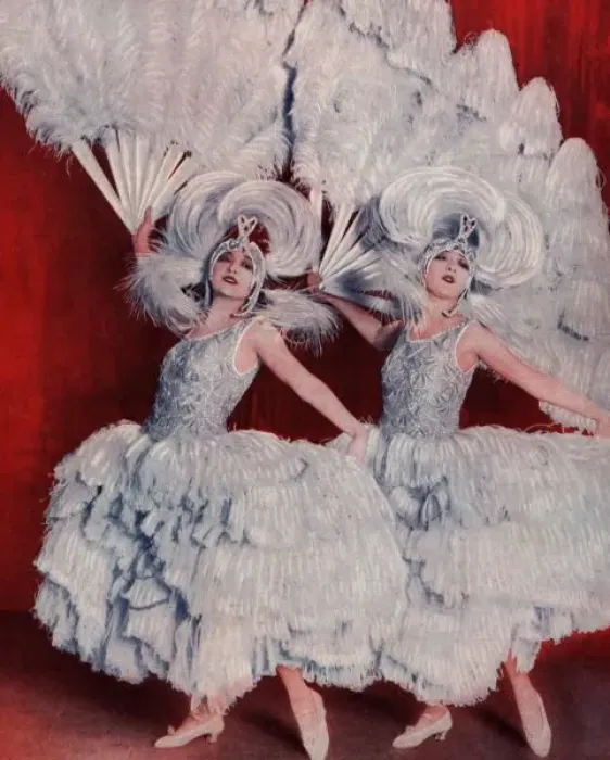 Framed Print : The Dolly Sisters in feather creations Framed Print : The Dolly Sisters in feather creations