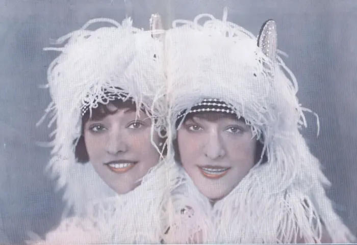 Framed Print : The Dolly Sisters in London, 1921. Wearing their finery for their Pony Trot number in Fun Framed Print : The Dolly Sisters in London, 1921. Wearing their finery for their Pony Trot number in Fun