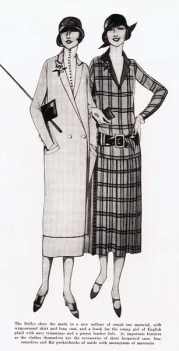 Framed Print : Dolly Sisters new fashion look modelling Patou outfits