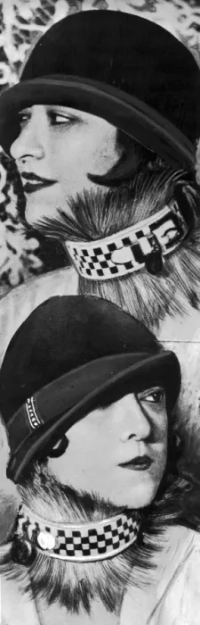 Framed Print : Dolly Sisters wearing the Bulldog collar Framed Print : Dolly Sisters wearing the Bulldog collar