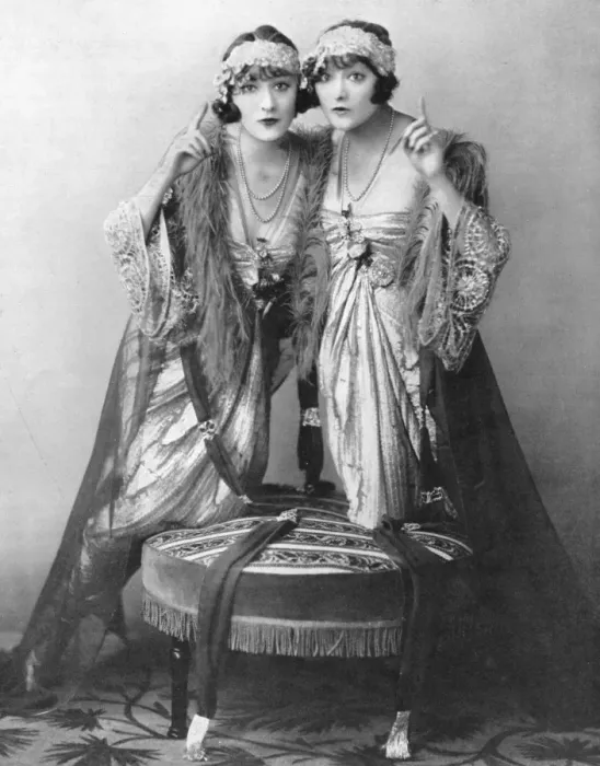 Framed Print : The Dolly Sisters wearing Lucile gowns Framed Print : The Dolly Sisters wearing Lucile gowns