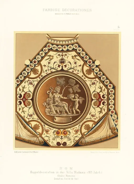 Framed Print : Dome decoration in the Villa Madama, Rome, 16th century Framed Print : Dome decoration in the Villa Madama, Rome, 16th century