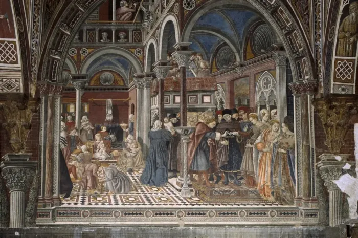 Framed Print : DOMENICO DI BARTOLO (1400-1447). Marriage of Framed Print : DOMENICO DI BARTOLO (1400-1447). Marriage of