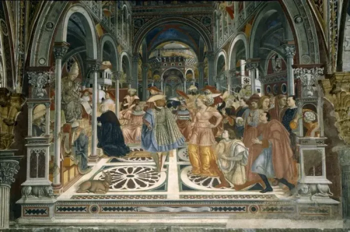 Framed Print : DOMENICO DI BARTOLO (1400-1447). Pope Celestine Framed Print : DOMENICO DI BARTOLO (1400-1447). Pope Celestine