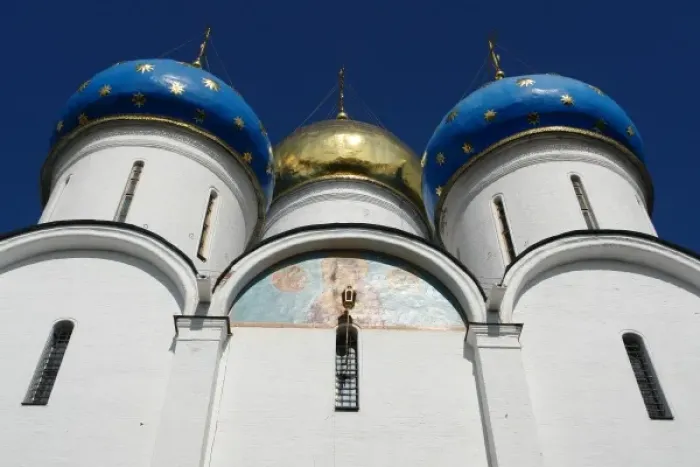 Framed Print : Domes of the Assumption Cathedral, Sergiyev Posad, Russia
