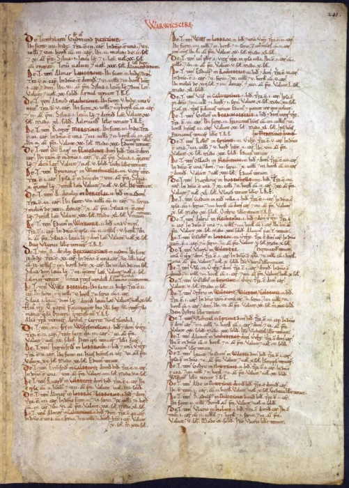 Framed Print : The Domesday Book, Warwickshire Framed Print : The Domesday Book, Warwickshire