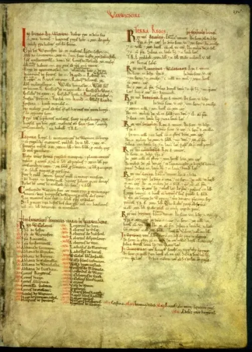Framed Print : The Domesday Book, Warwickshire Framed Print : The Domesday Book, Warwickshire
