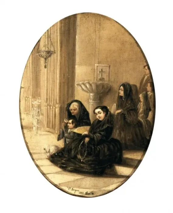 Framed Print : DOMINGUEZ BECQUER, Valeriano (1834-1870). Ladies Framed Print : DOMINGUEZ BECQUER, Valeriano (1834-1870). Ladies