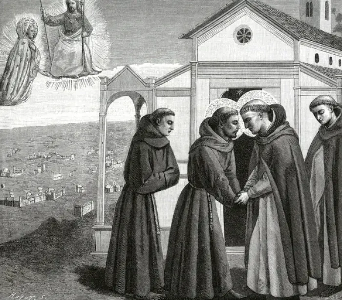Framed Print : Dominic Meets Francis Framed Print : Dominic Meets Francis