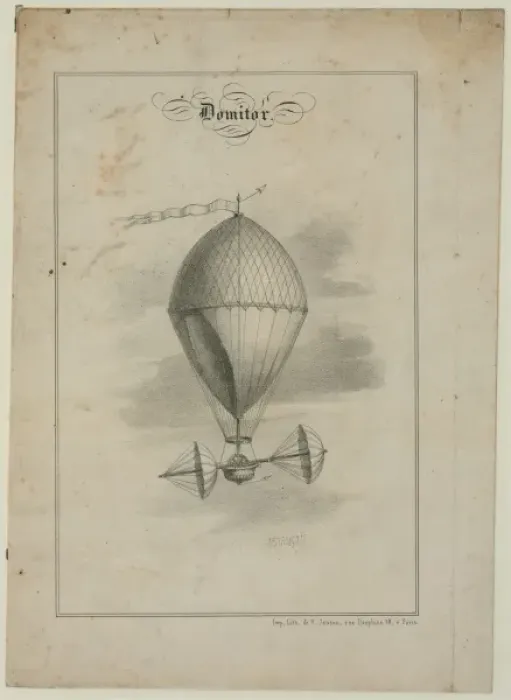 Framed Print : Domitor. Print shows Taillepied de La Garennes proposed system of aerial Framed Print : Domitor. Print shows Taillepied de La Garennes proposed system of aerial
