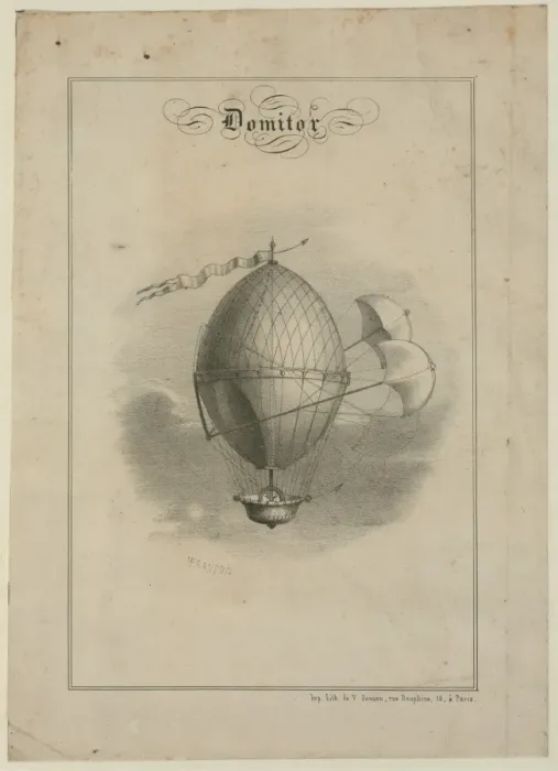 Framed Print : Domitor. Print shows Taillepied de La Garennes proposed system of aerial Framed Print : Domitor. Print shows Taillepied de La Garennes proposed system of aerial