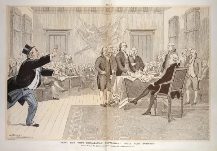 Framed Print : Don t sign that declaration, gentlemen! You ll hurt business Framed Print : Don t sign that declaration, gentlemen! You ll hurt business