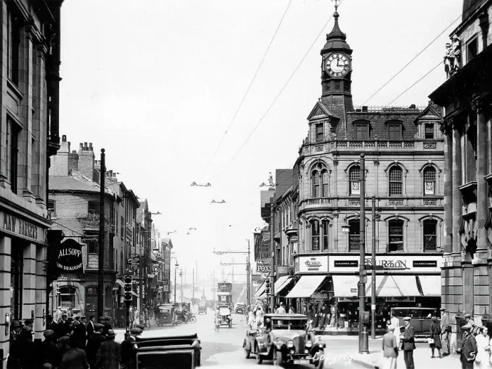 Framed Print : Doncaster Clock Corner probably 1920s Framed Print : Doncaster Clock Corner probably 1920s