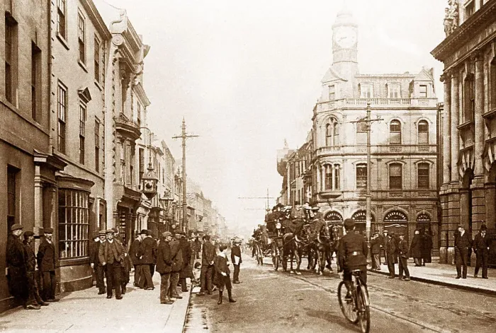 Framed Print : Doncaster High Street and Baxtergate early 1900s Framed Print : Doncaster High Street and Baxtergate early 1900s